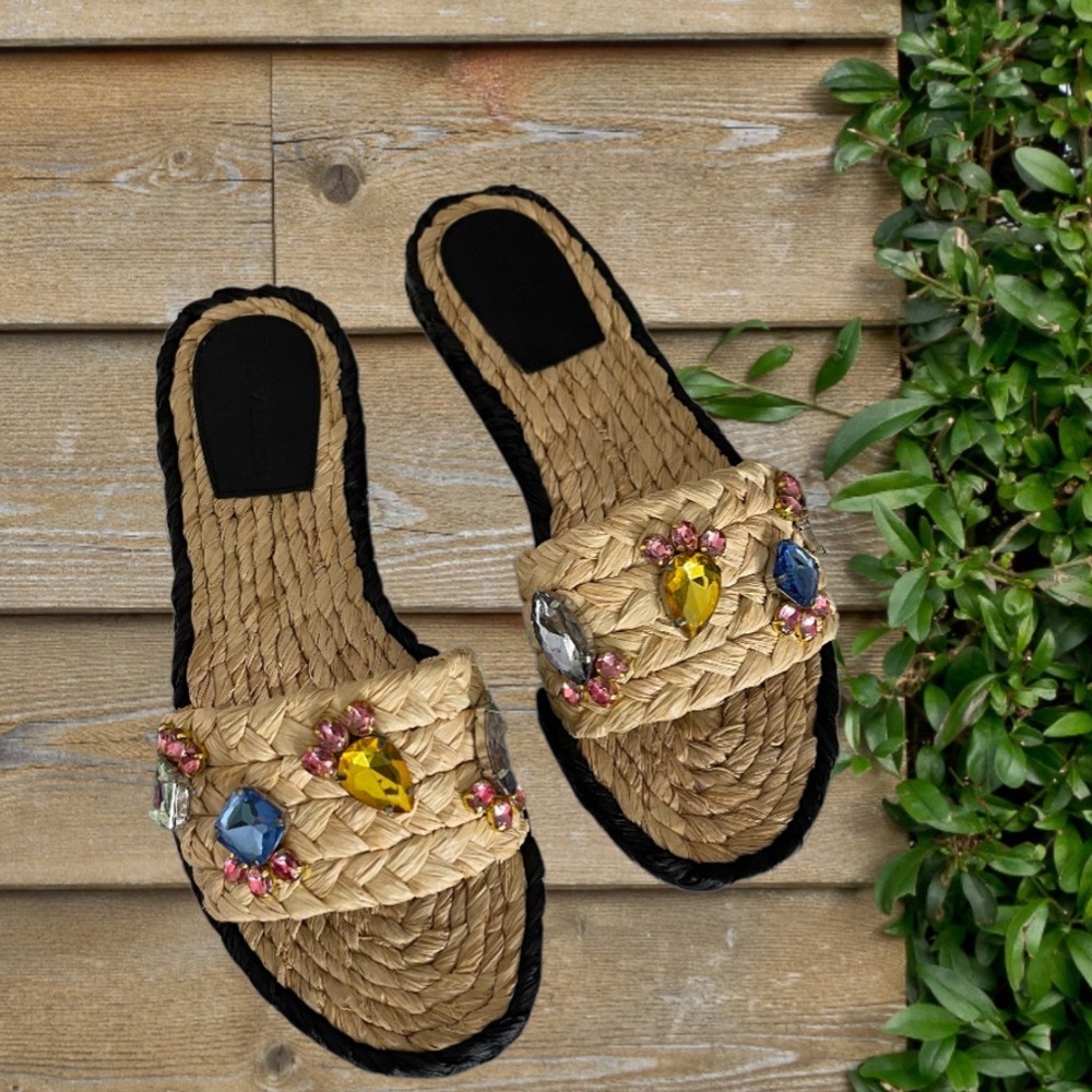 Tory Burch Raffia Slide